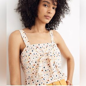 Madewell Tie-Front Tank in Terrazzo Print | Size 0